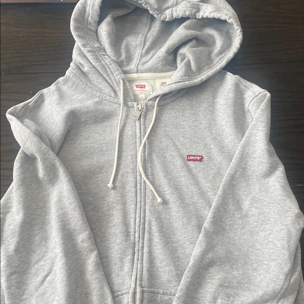 Levi's Heather Gray Hoodie with Red Logo